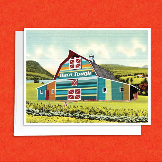 Barn Tough (wide barn) funny greeting card