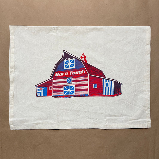 Barn Tough funny sock-pattern barn Tea Towel
