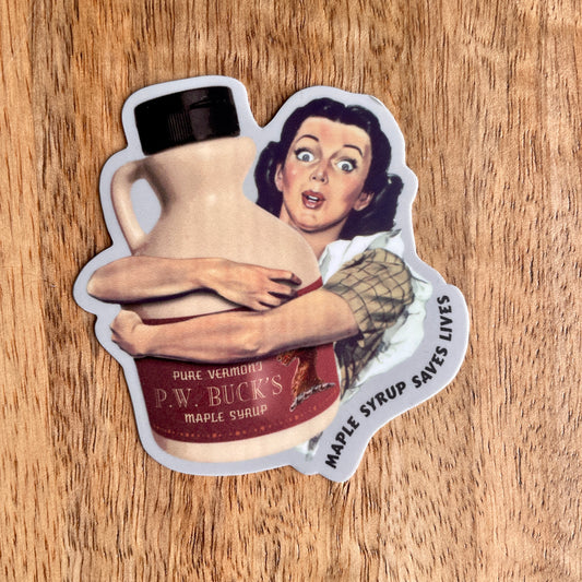 Maple Syrup Saves Lives funny sticker
