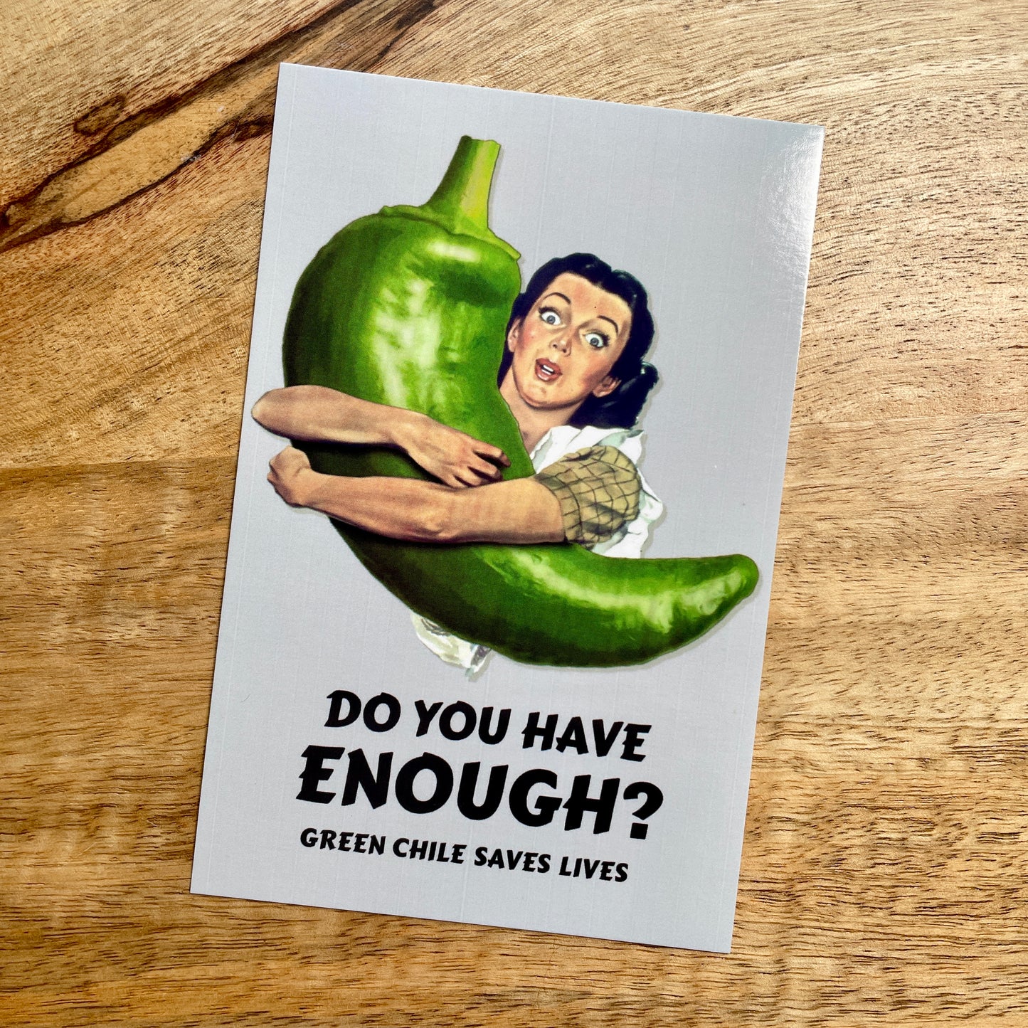 Green Chile Saves Lives funny Postcard