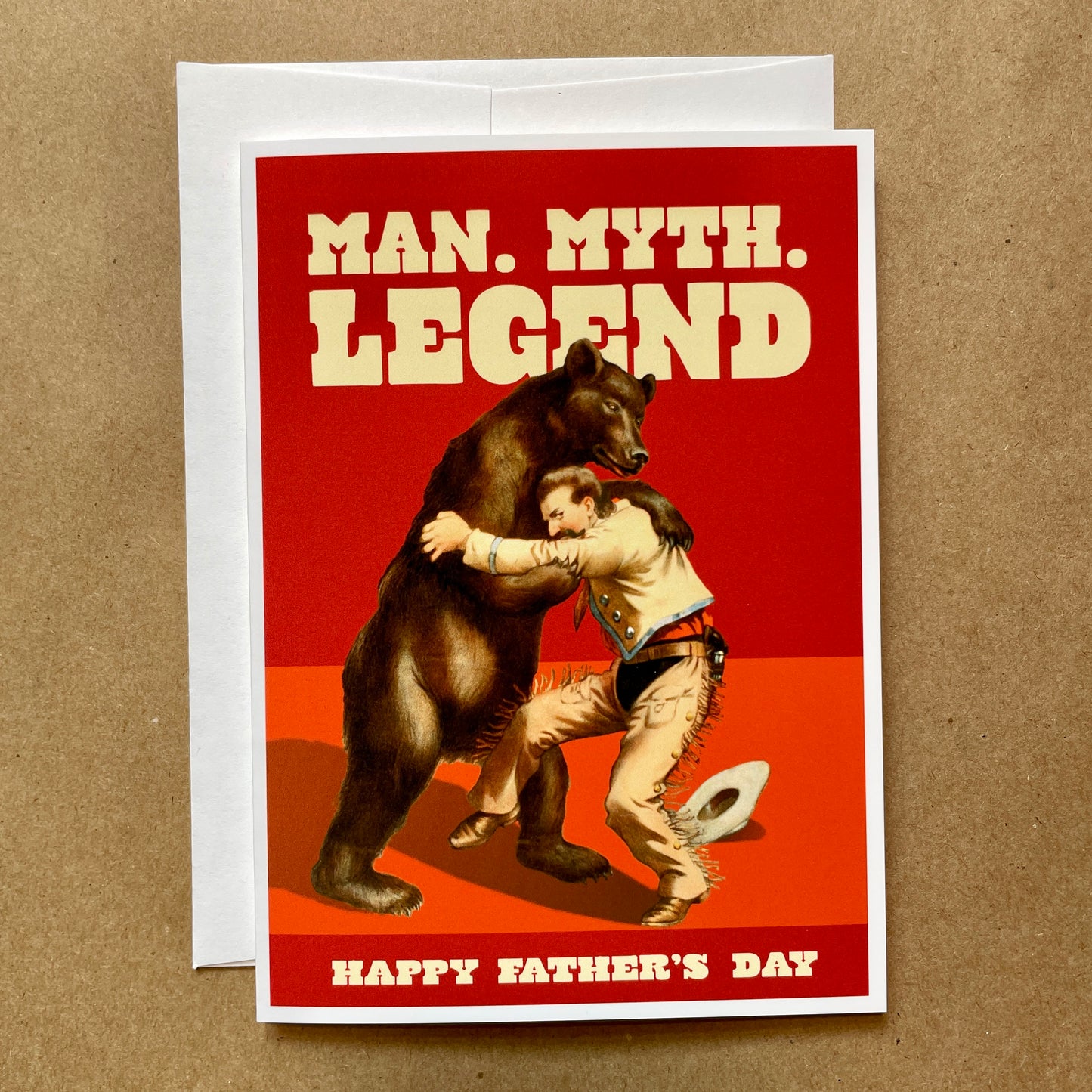 Bear wrestler Father's Day greeting card