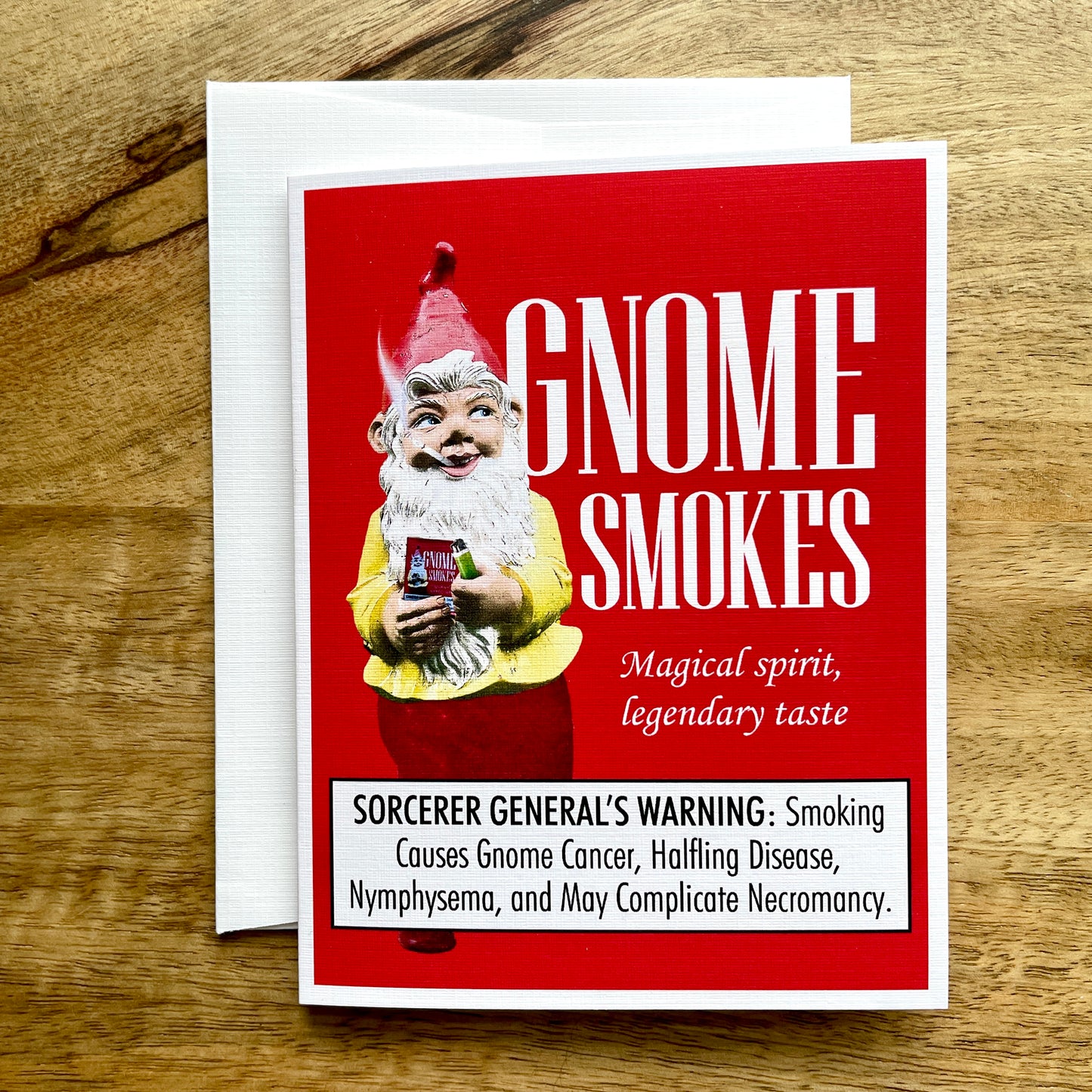 Gnome Smokes funny greeting card