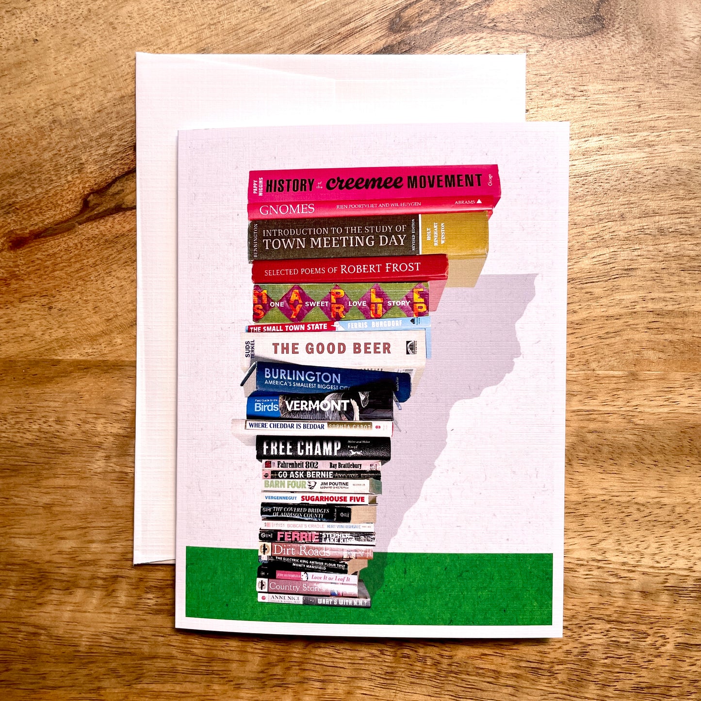 Vermont Book Stack Card