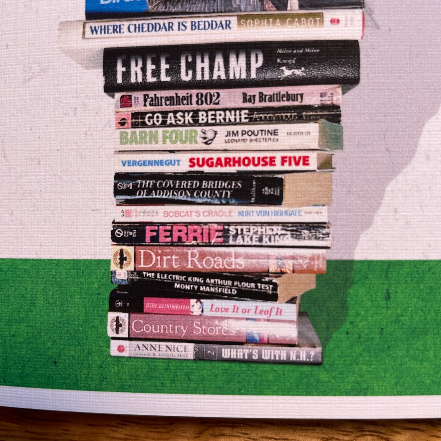 Vermont Book Stack Card