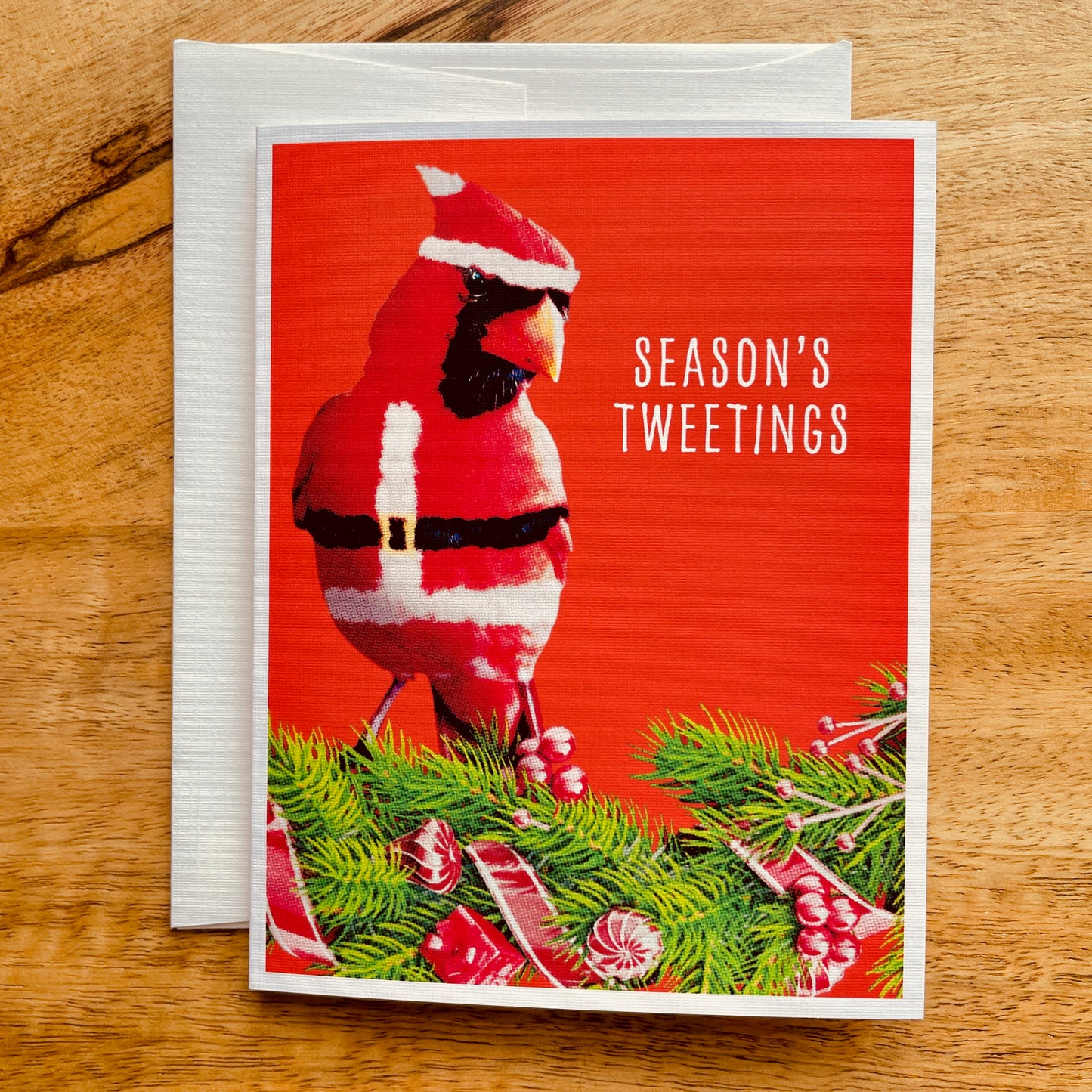 Season's Tweetings Christmas Cardinal Happy Holidays card