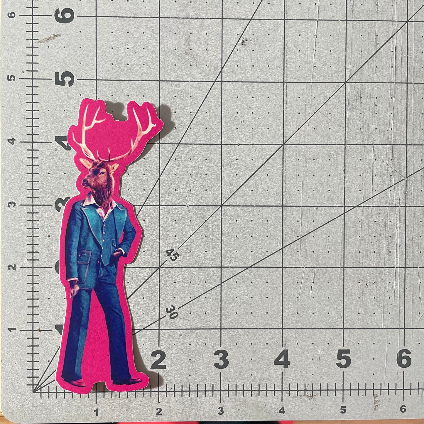 Elk in Clothes funny animal sticker