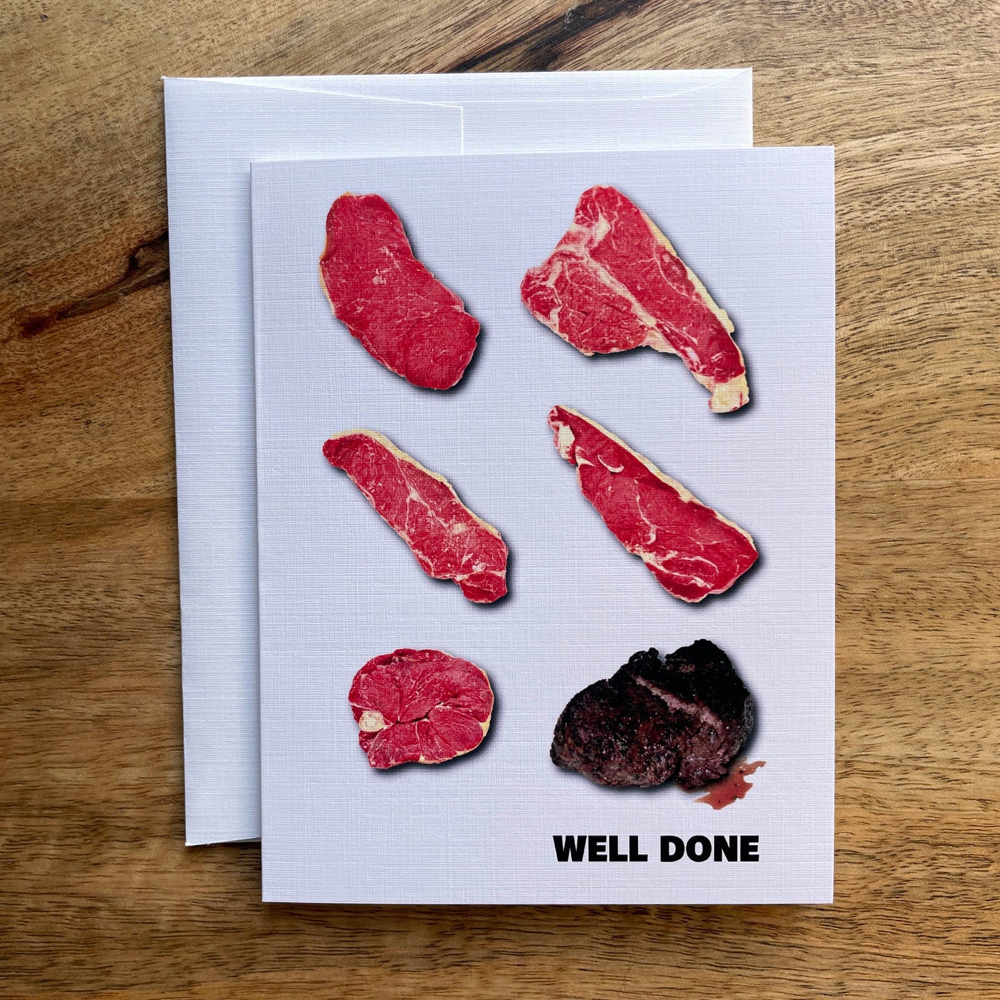 Well Done funny food greeting card
