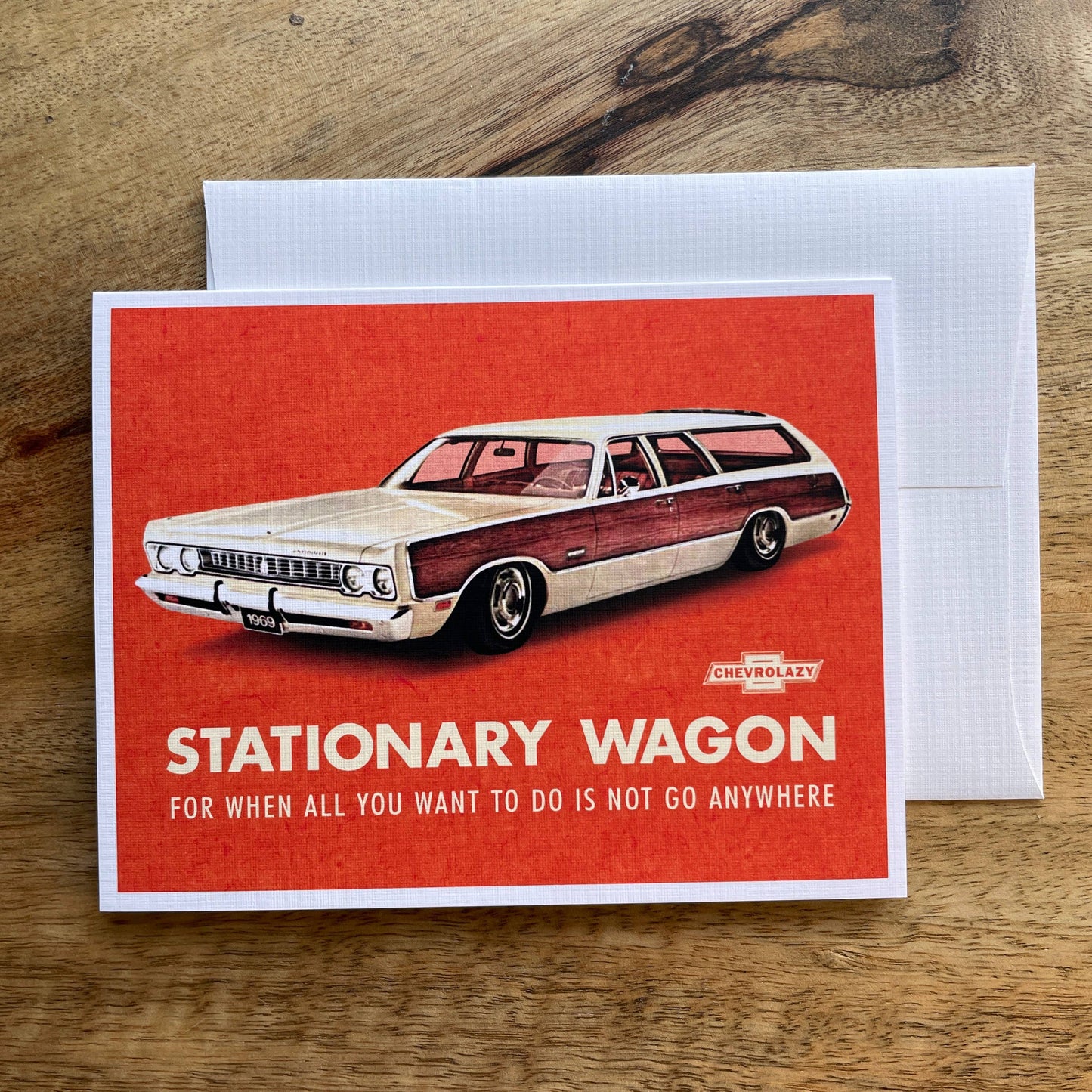 Stationary Wagon funny greeting card