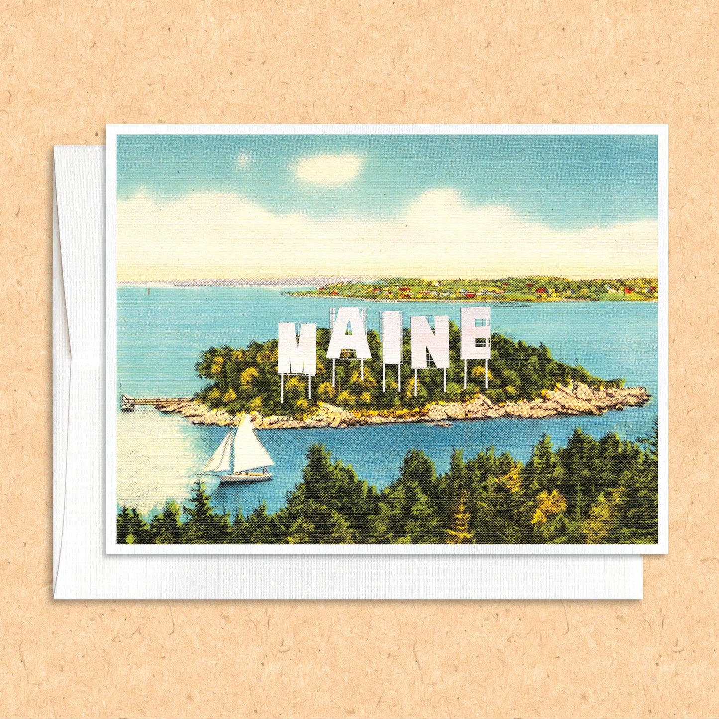 Maine Sign quirky greeting card