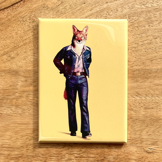 Coyote in Clothes funny magnet