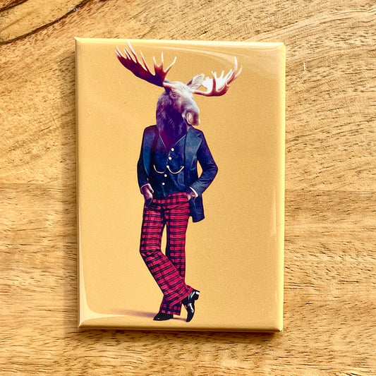 Moose in Clothes funny magnet