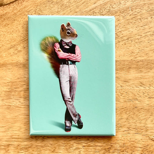 Squirrel in Clothes funny magnet