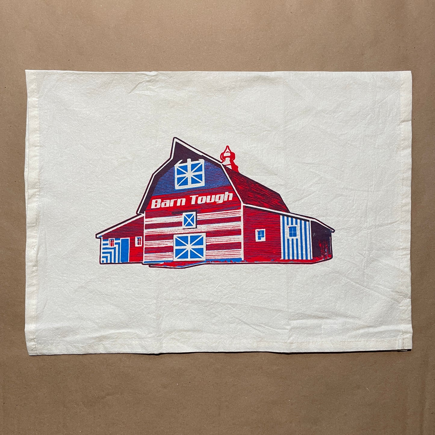 Barn Tough funny sock-pattern barn Tea Towel