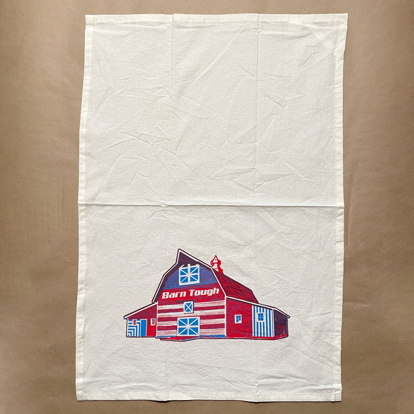Barn Tough funny sock-pattern barn Tea Towel