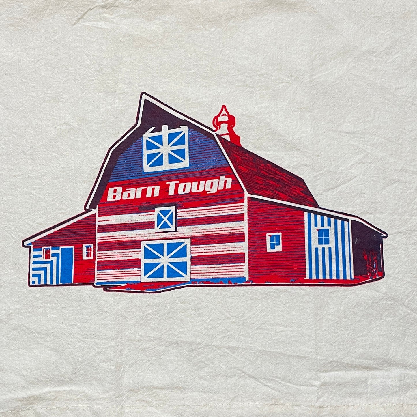 Barn Tough funny sock-pattern barn Tea Towel