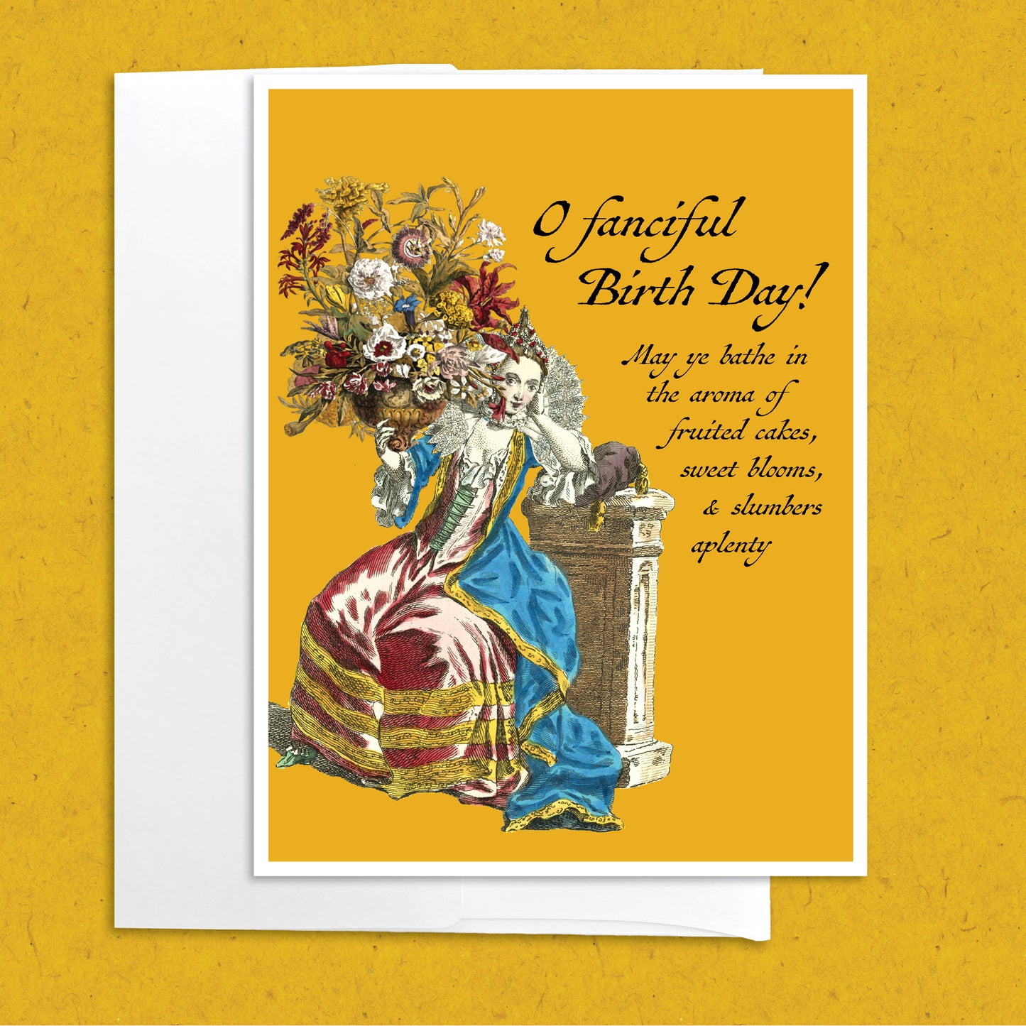 Renaissance Flowers Birthday funny greeting card