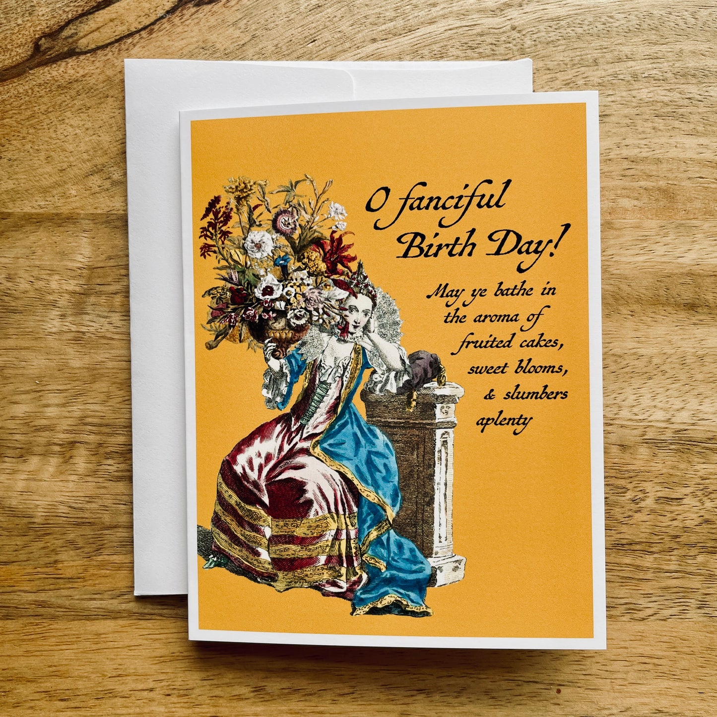 Renaissance Flowers Birthday funny greeting card