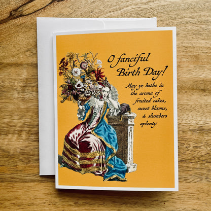 Renaissance Flowers Birthday funny greeting card