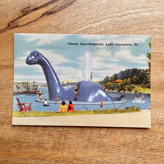 Champ Lake Champlain funny Vermont postcard