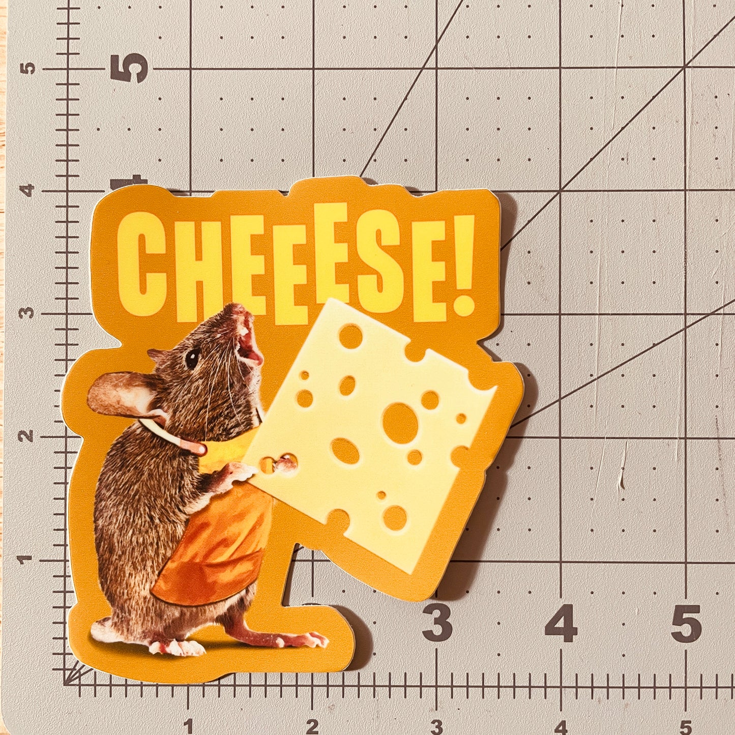 Cheese! Mouse funny animal Sticker