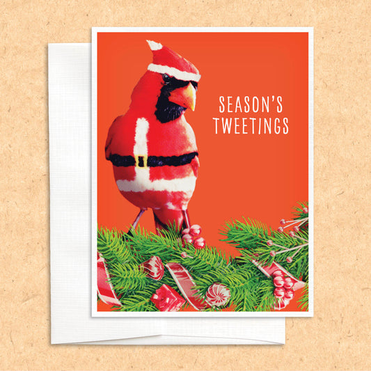 Season's Tweetings Christmas Cardinal Happy Holidays card