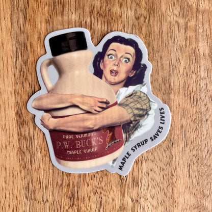 Maple Syrup Saves Lives funny sticker