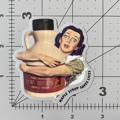 Maple Syrup Saves Lives funny sticker