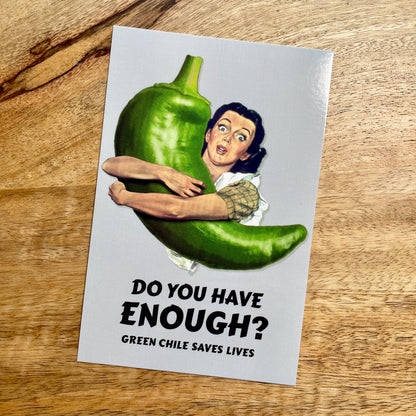 Green Chile Saves Lives funny Postcard