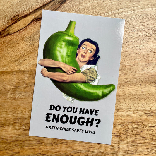 Green Chile Saves Lives funny Postcard