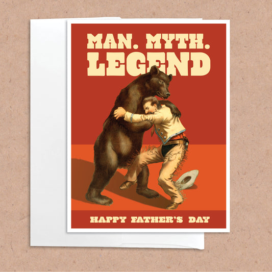 Bear wrestler Father's Day greeting card