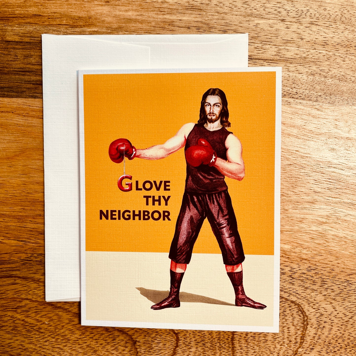 (G)love Thy Neighbor funny Jesus greeting card