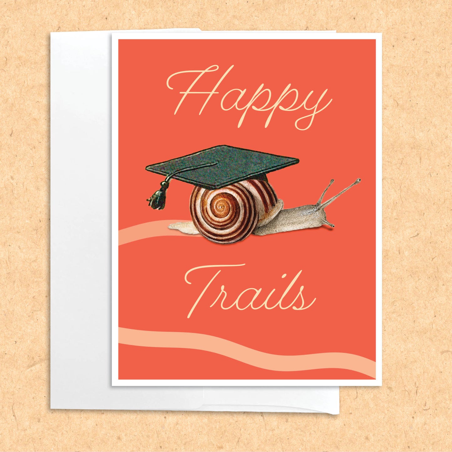 Happy Trails funny snail graduation card