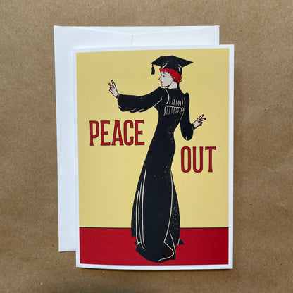 Peace Out funny graduation card