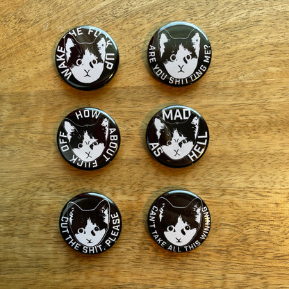 Mad as Hell Kitten button or magnet