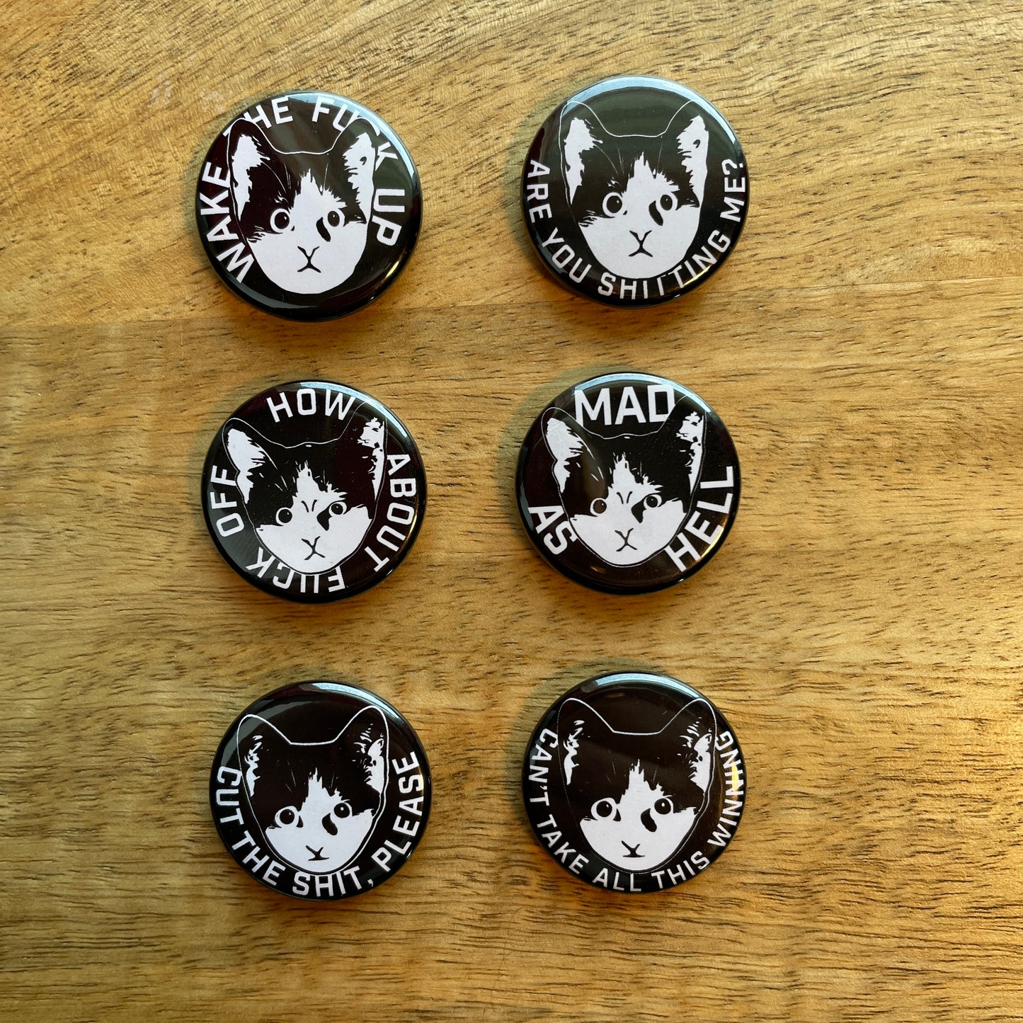 Wake the F Up Kitten button or magnet