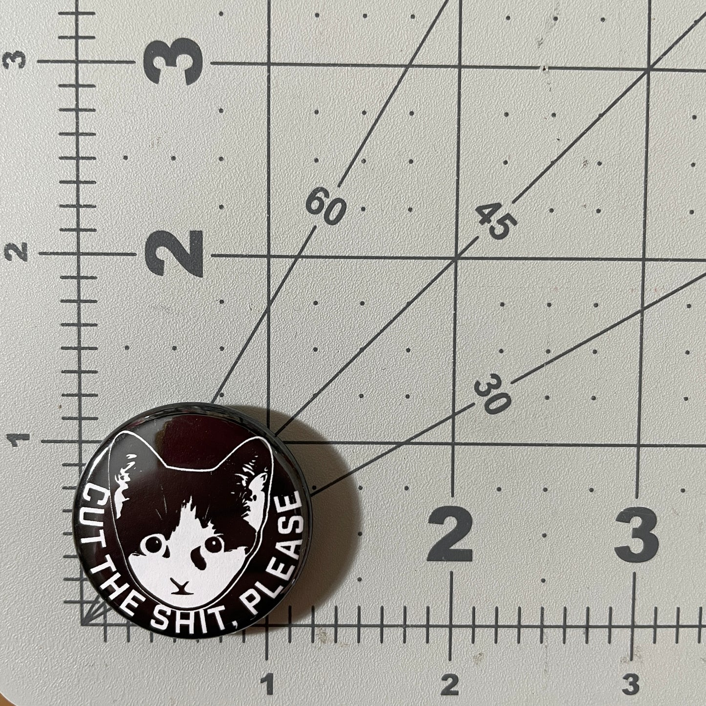 Cut the Shit Kitten button or magnet