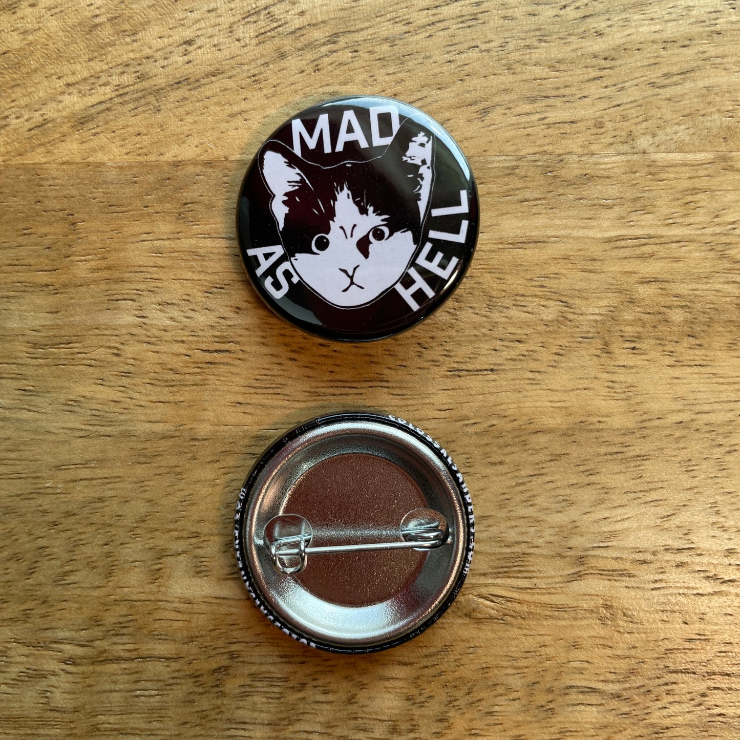 Mad as Hell Kitten button or magnet