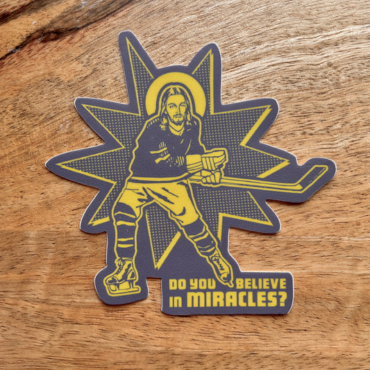 Hockey Jesus (Do You Believe In Miracles?) funny sticker