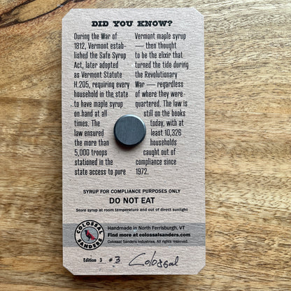 Vermont Compliance Syrup Toy quirky, funny, handmade magnet