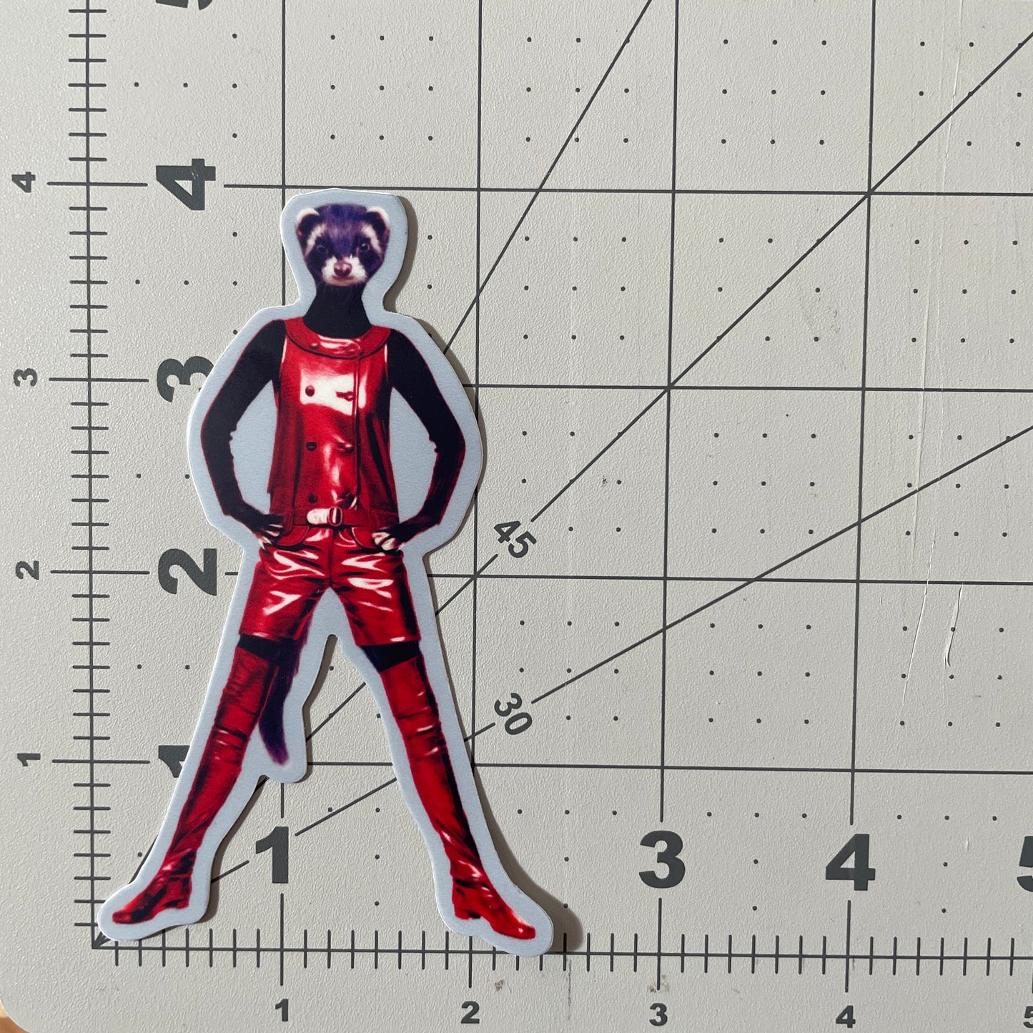 Lady Ferret in Clothes funny animal sticker