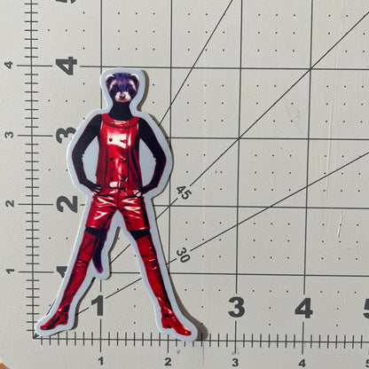 Lady Ferret in Clothes funny animal sticker