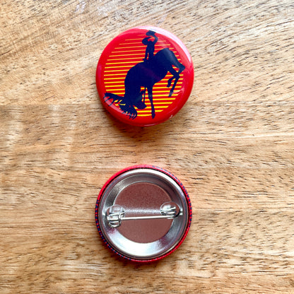 Moose Rodeo Cowgirl (button or magnet)