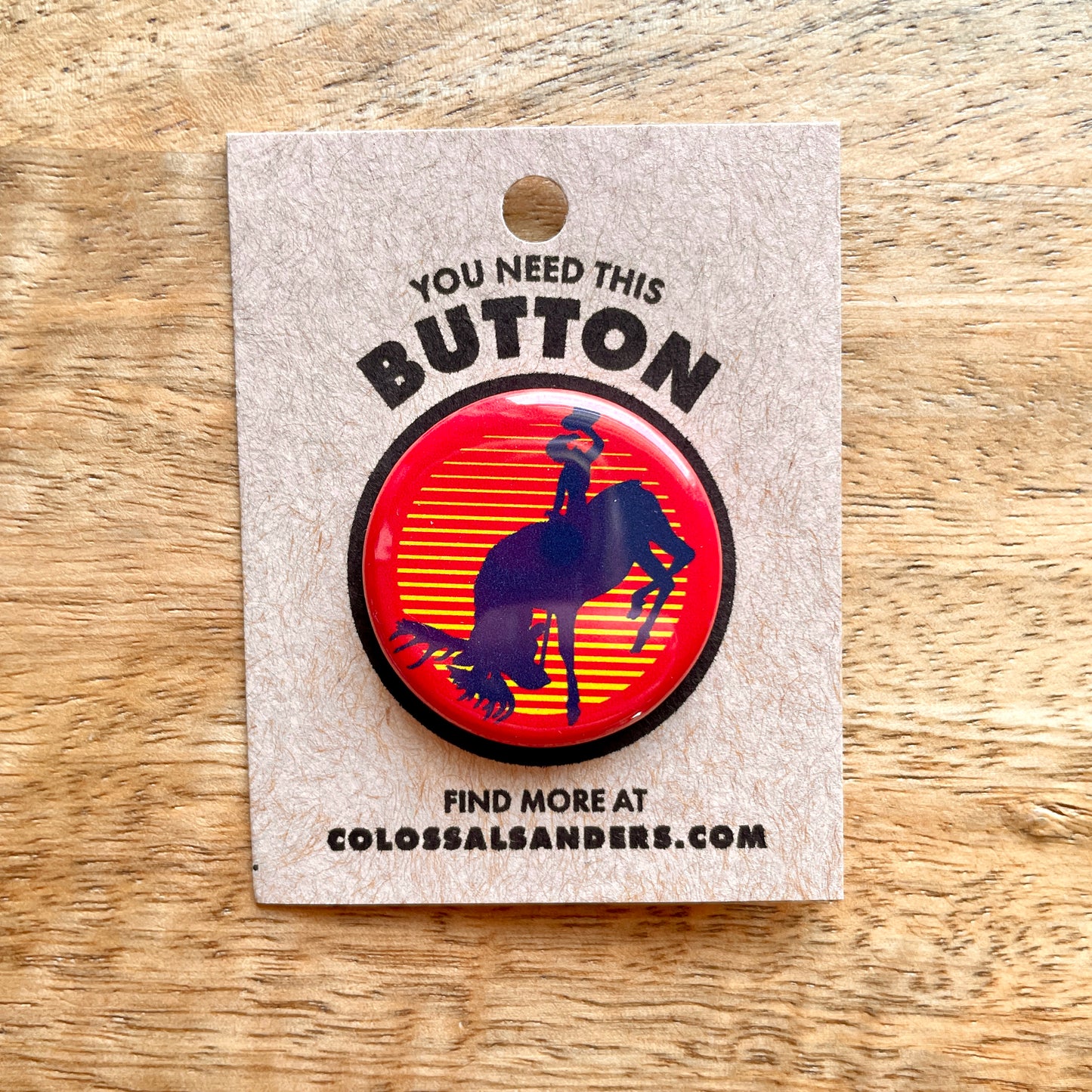 Moose Rodeo Cowgirl (button or magnet)