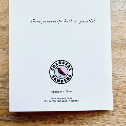 Renaissance Thank You funny greeting card