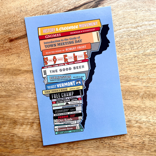 Vermont Bookstack postcard
