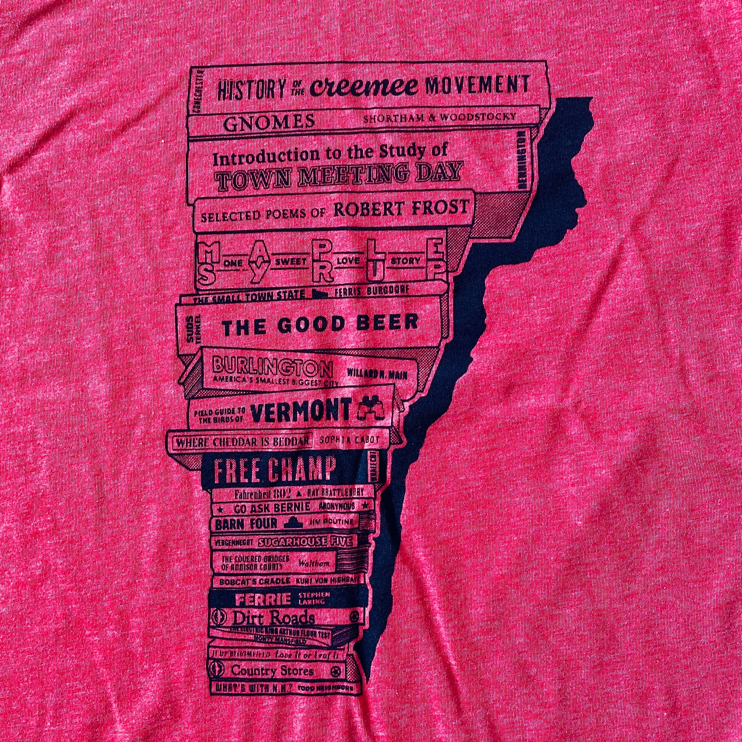 Vermont Book Stack T-shirt