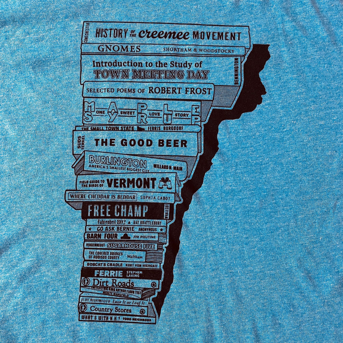 Vermont Book Stack T-shirt