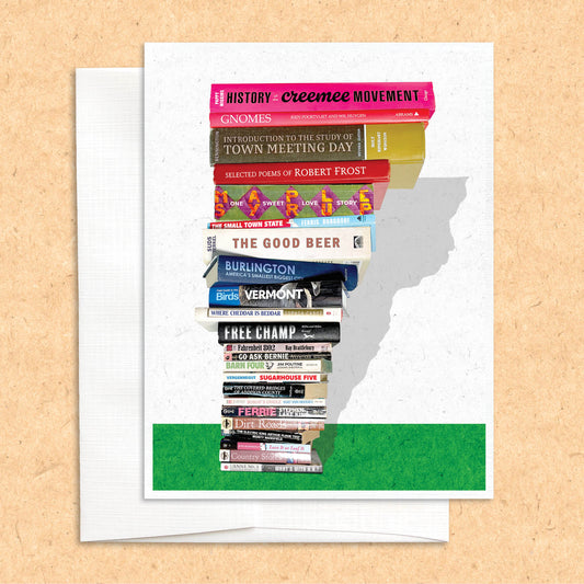 Vermont Book Stack Card