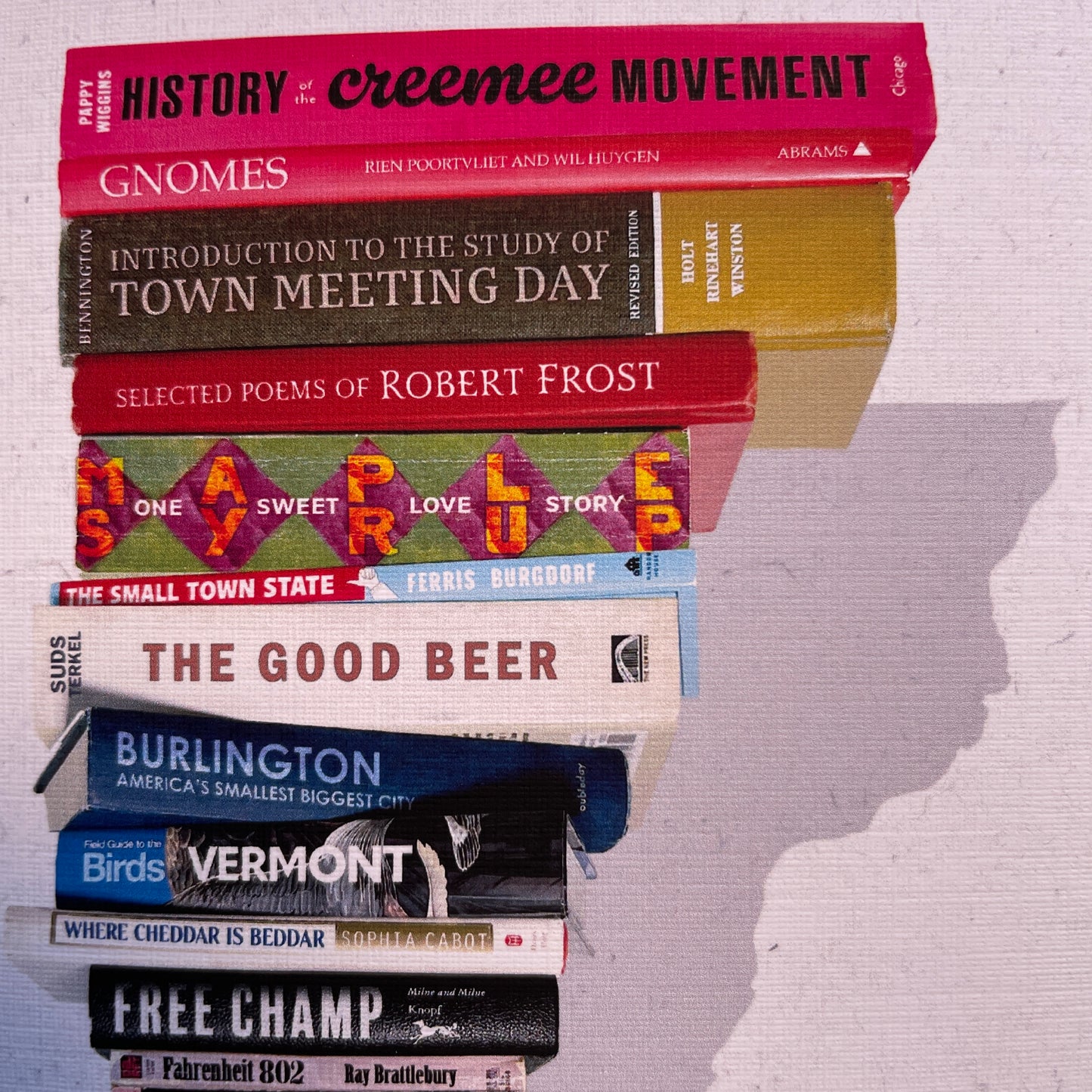 Vermont Book Stack Card