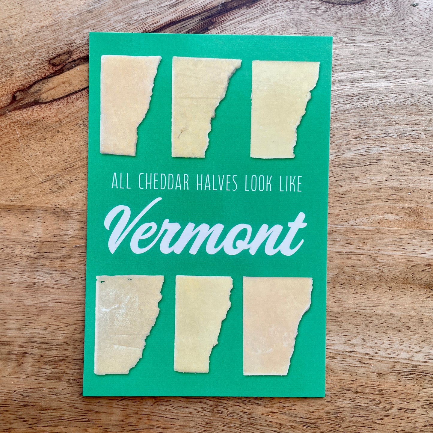 Vermont Cheddar funny cheese postcard